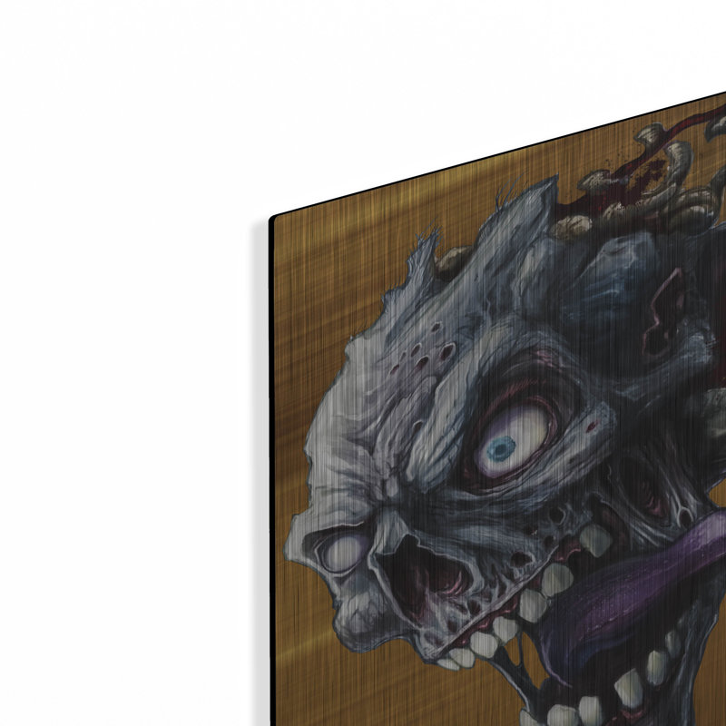 «Zombie Head» de 17 histoires par Flyland Designs, art mural en métal, 12 po x 12 po, H 12 po x l 12 po