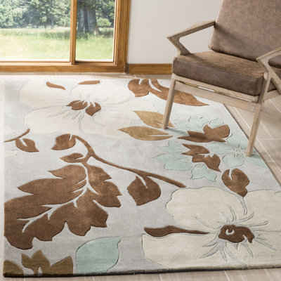 Tapis à motif floral touffeté à la main Cohmer Modern Art