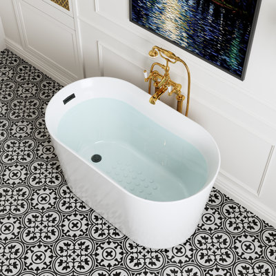  Baignoire de trempage autoportante en acrylique 47 "x 27" avec drain latéral