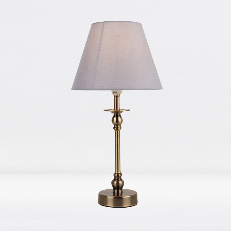 Avocet Metal Lamp, Antique Brass, Grey