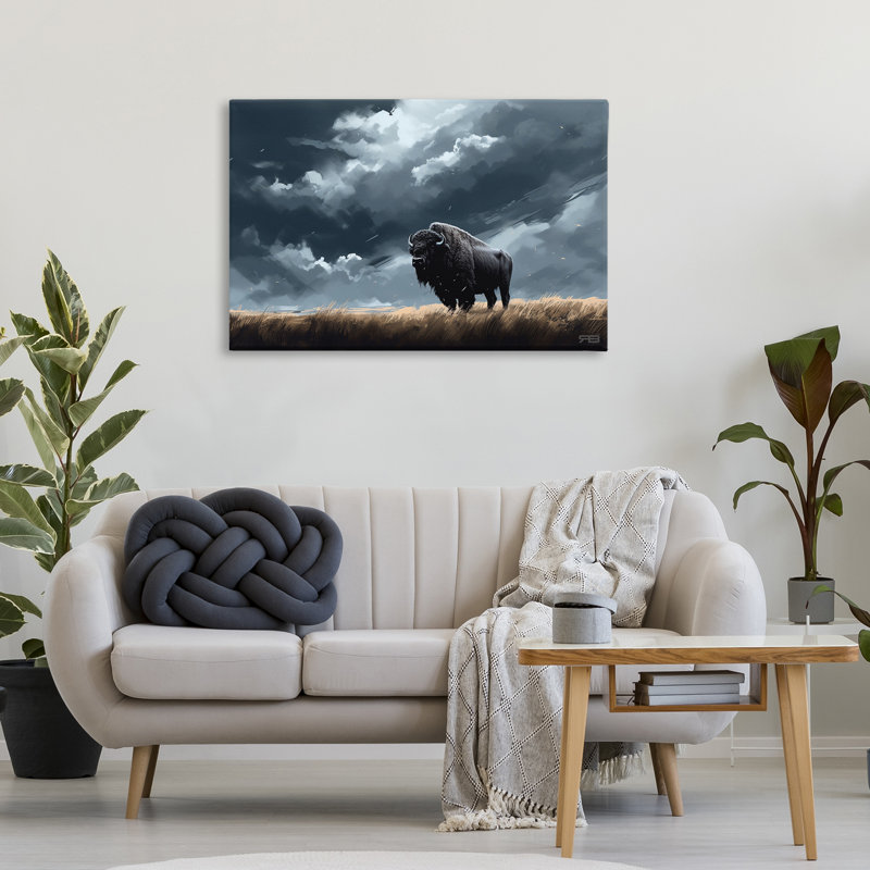 «Bison Silhouette with Clouds» par Roozbeh Bahramali, H 24 po x l 36 po