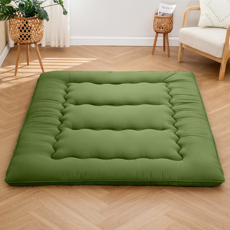 Futon Mattress Mattress Topper Short Japanese Floor Mattress Memory Foam Tatami Foldable Sleeping Mattresses Camping Mattress,Army Green