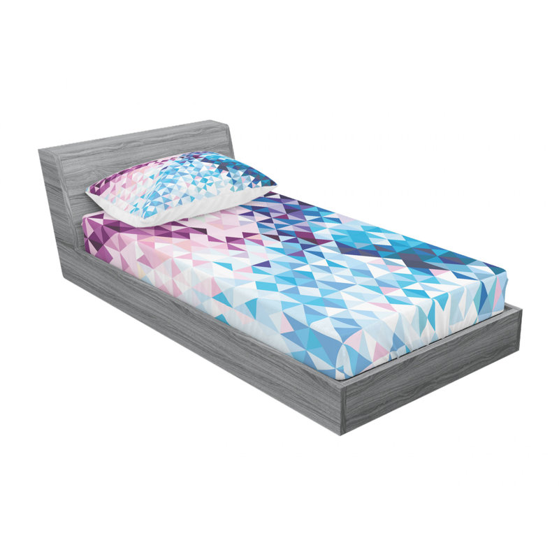 Ensemble de draps géométriques mosaïques, Ensemble de draps pour lit simple avec drap-housse