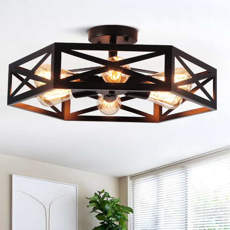 Plafonnier encastré 6 lumières Bonnyrigg, Noir mat