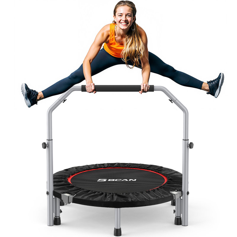 Mini trampoline pliable 40 po SP2 de FED Fitness Bcan Series, capacité de 330 lb / 440 lb, poignée en mousse réglable pour l'intérieur et le jardin