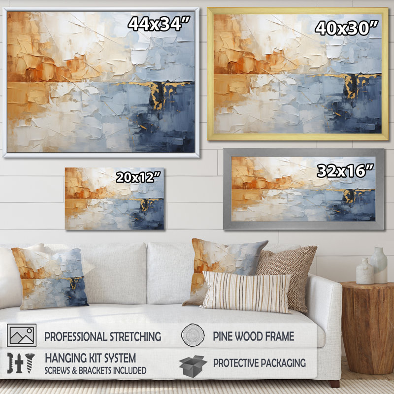 «Clouds Landscape Canopy Collage II», art mural nuages, Cadre flottant blanc, H 16 po x l 32 po x P 1 po