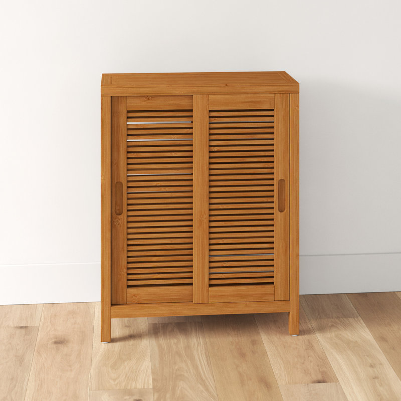 Ayden Solid Bamboo Wood Freestanding Bathroom Cabinet