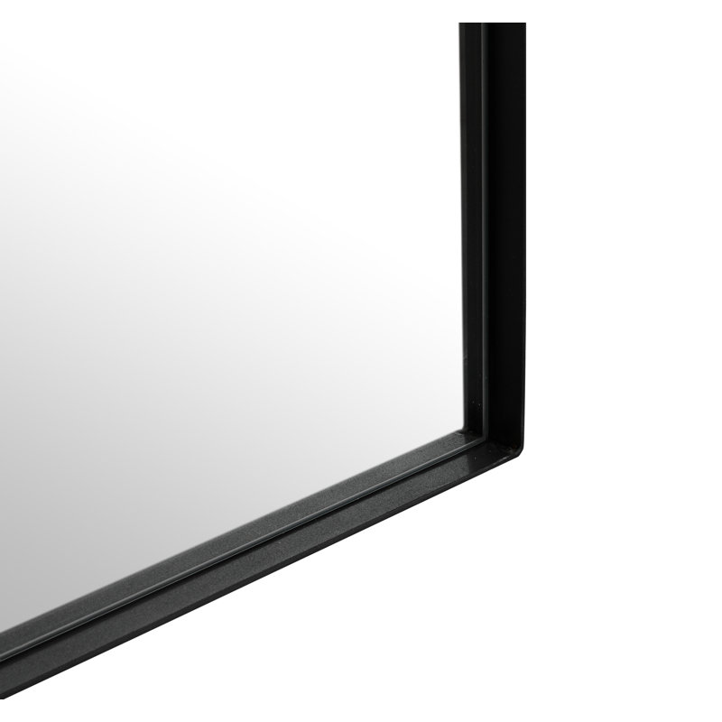 Eliase Metal Arched Accent Mirror, 46" x 32", Black