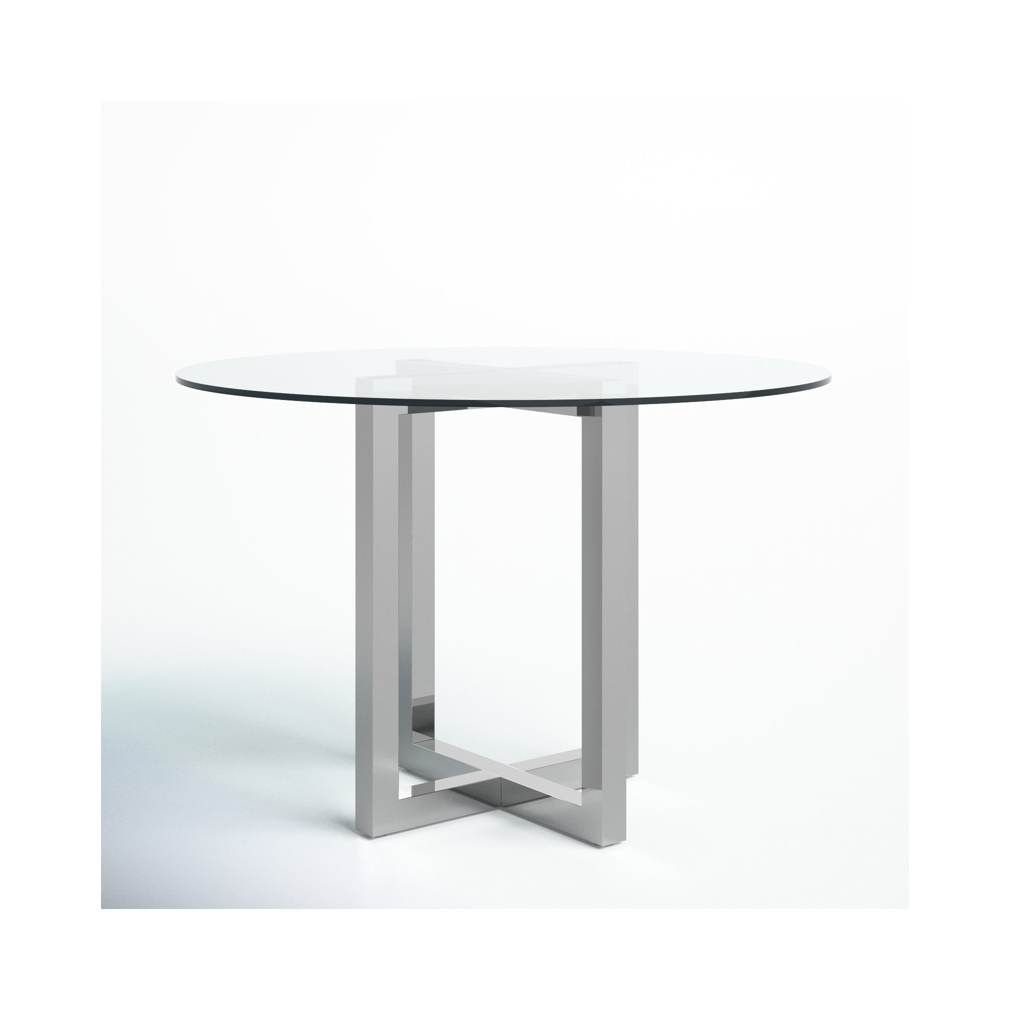 Dern Glass Round Dining Table, 54" W x 54" L, Counter (36" Height)