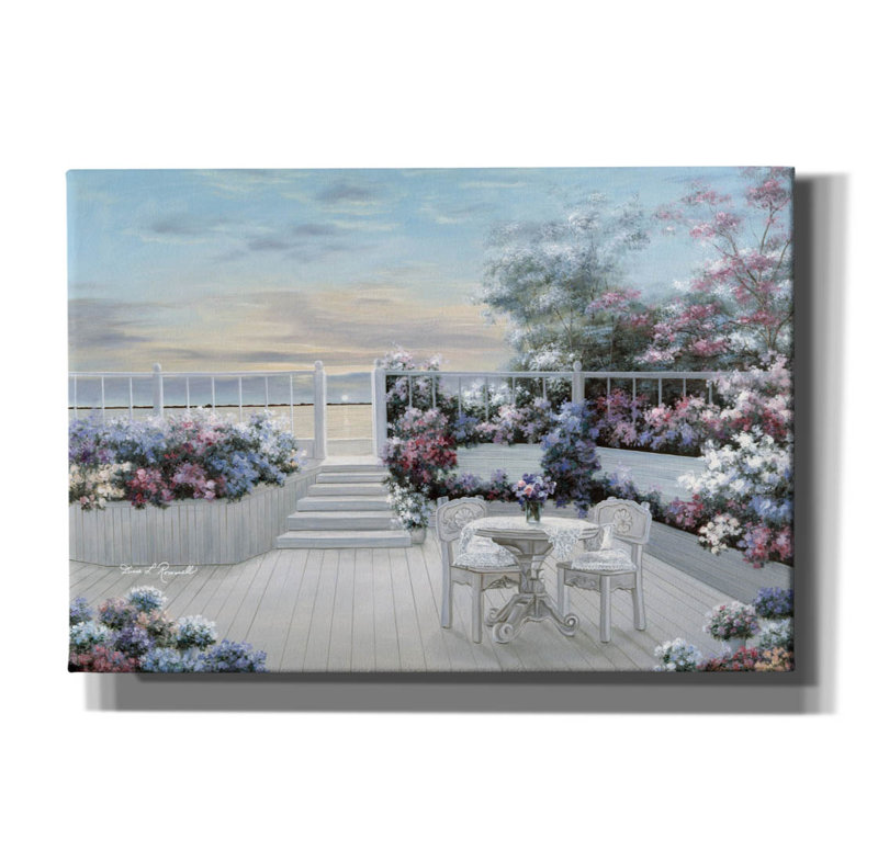 «Flowers and Lace» par Diane Romanello, art mural sur toile, H 18 po x l 26 po x P 0,75 po