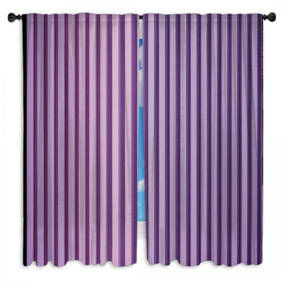 Rideaux de fenêtre mauve à rayures verticales et obscurcissant - 2 panneaux