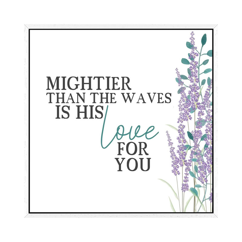 His Love Floral by Kimberly Allen - Print on Canvas, 66.04cm H x 66.04cm W x 3.81cm D, White Framed