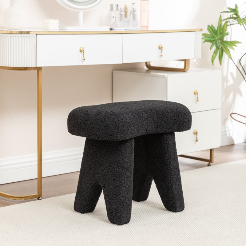 Fauteuil de maquillage en fausse fourrure, Black