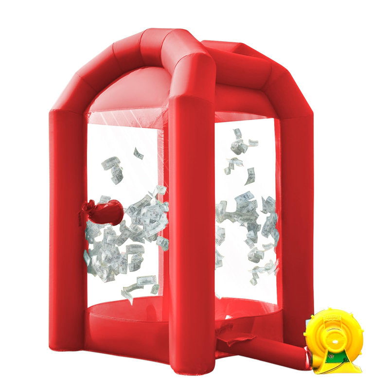 Cabine gonflable avec soufflerie 8,2 x 5,2 x 5,2 pi avec souffleuse - Distributeur automatique de billets pour fêtes, événements et promotions (rouge)