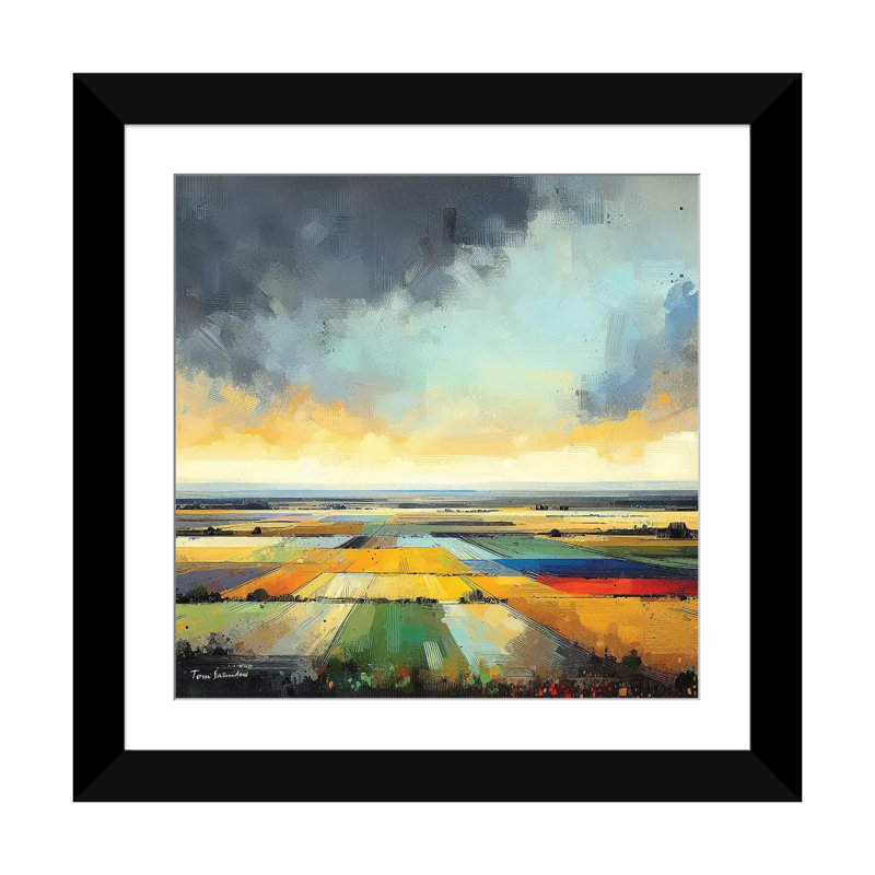 Impression d'art mural en couleur II - papier d'art encadré, 16 po x 16 po, Papier encadré, Noir