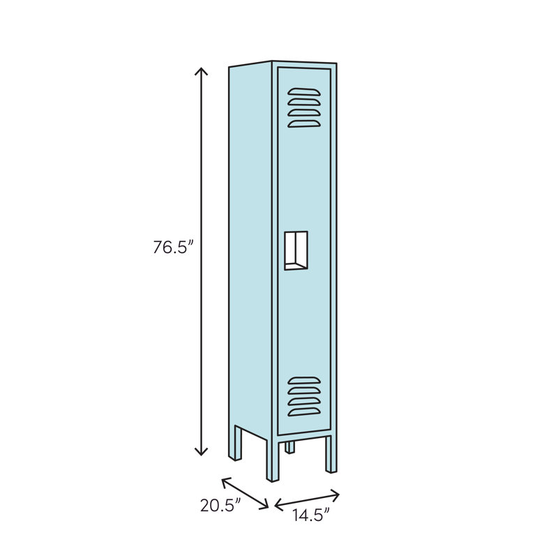 Medium Gray Single Tier Steel Locker 12w x 18d x 72h