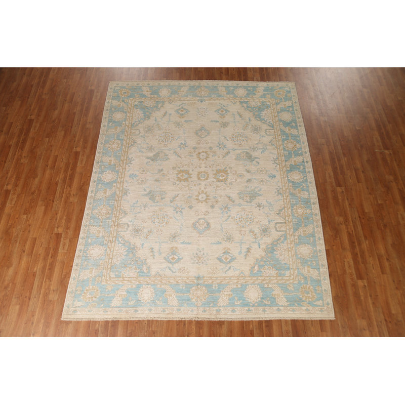 Tapis turc Oushak à teinture végétale noué à la main 8 x 10