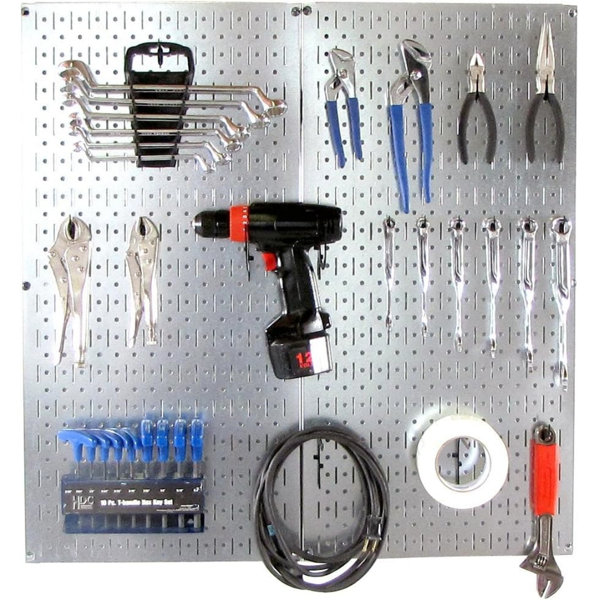 17 Stories Wall Control Galvanized Steel Pegboard Pack - Heavy-Duty ...