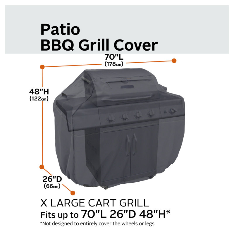 Arlmont & Co. Jaylon 70'' W x 30'' D Grill Cover, 49" H x 22.5" x 72" D