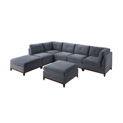 Canapé modulaire en tissu chenille modulaire 7 pièces Chenille