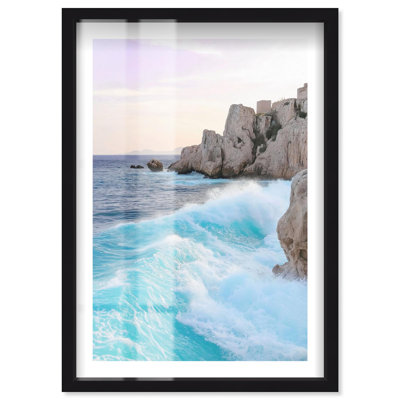 «Coastal Crash II», photographie de voyage, boîte-cadre par Notoriart