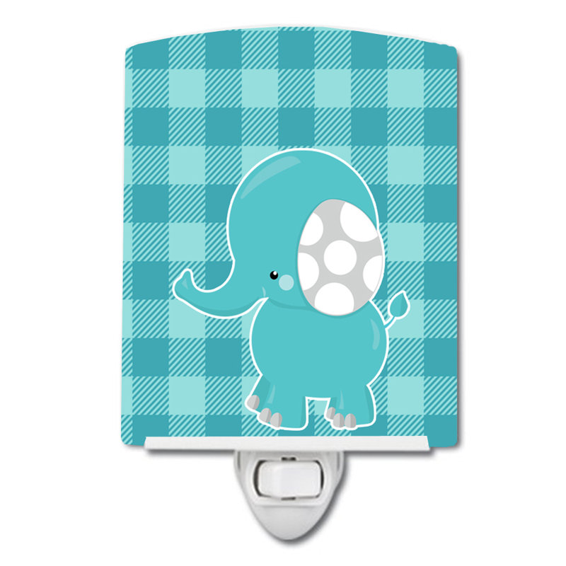 Éclairage de nuit en céramique d’éléphant rayé