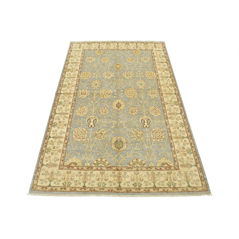 Tapis unique bleu de 6 pi 2 po x 9 pi 2 po