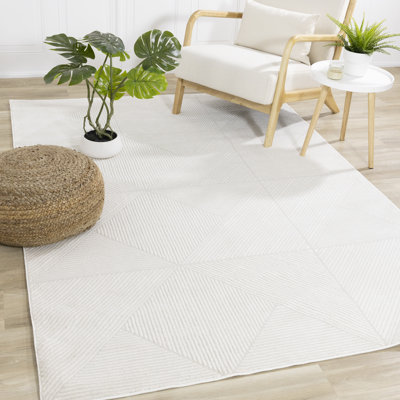 Tapis intérieur à motif de lignes crème caduques
