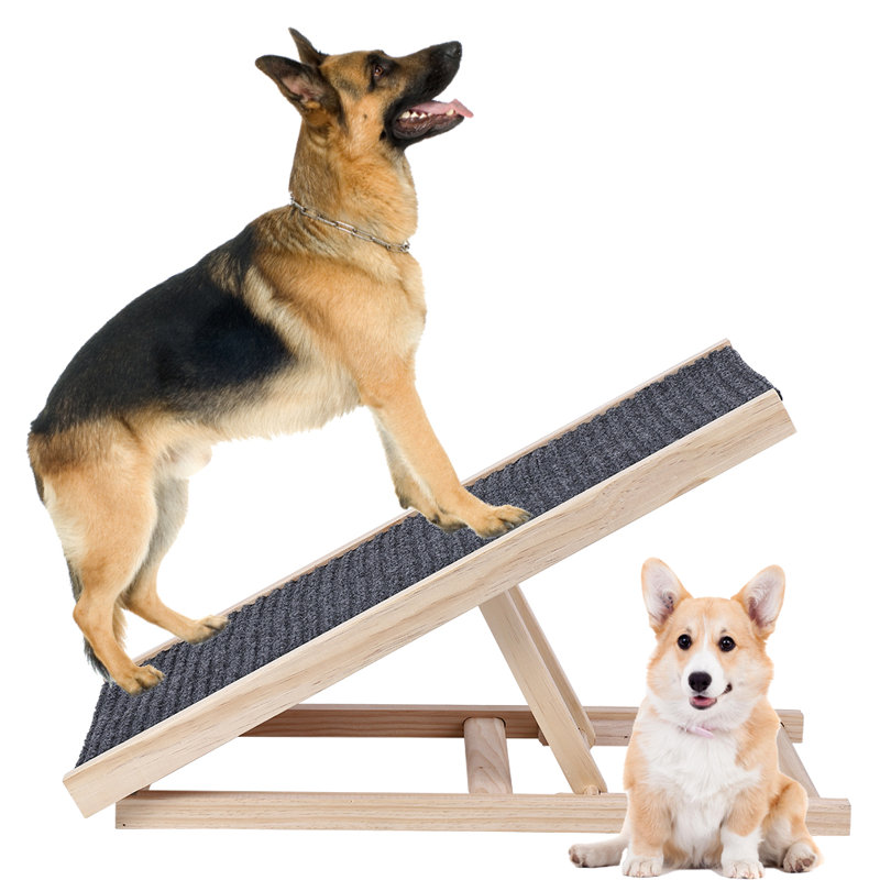 Escalier en bois pour animaux de compagnie avec 2 hauteurs réglables