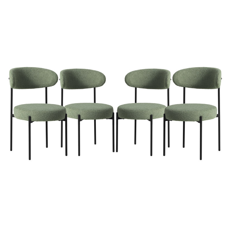 Chaise d'appoint rembourrée Rauragh, Vert, 4