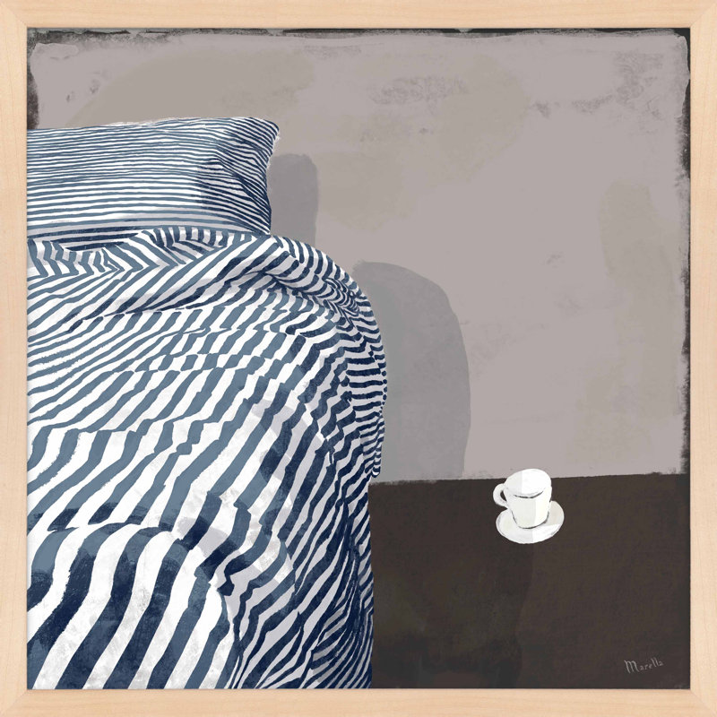 Firt Coffee by Marco Marella for Studio M - Framed Wall Art, Maple Paper Framed, 16" H x 16" W