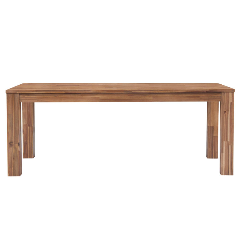 Acacia Solid Wood Dining Table, Brushed Brown