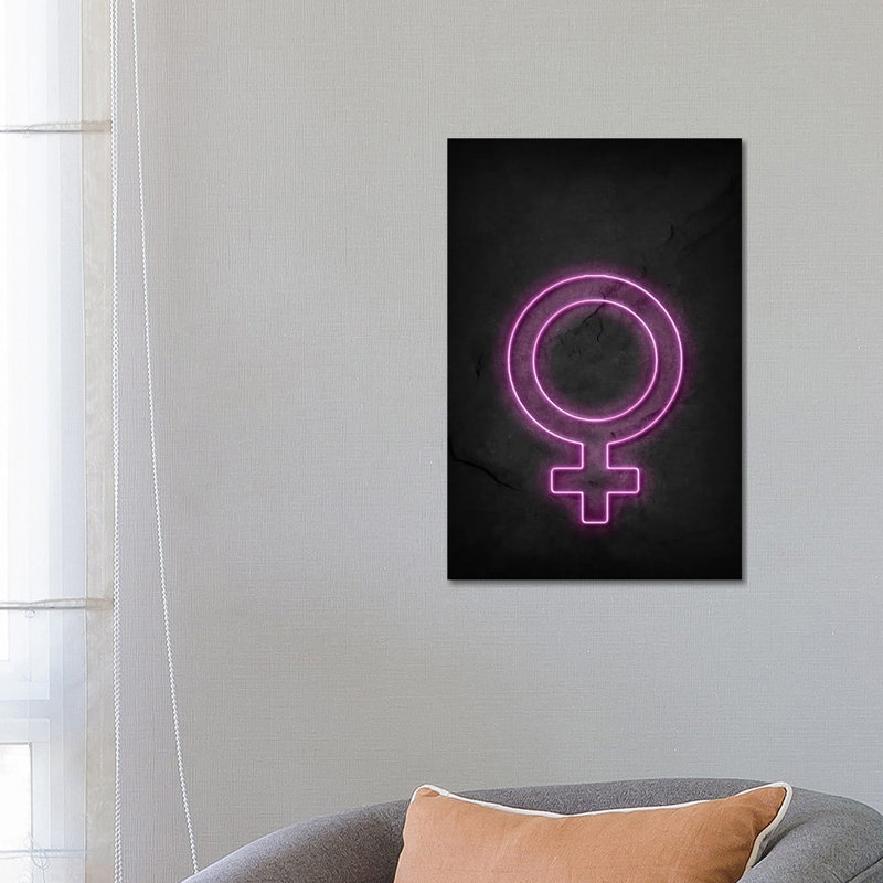 Womano Neon by Durro Art - Floater Frame Print on Canvas, Wrapped Canvas, 66.04 cm H x 45.72 cm W x 3.175 cm D