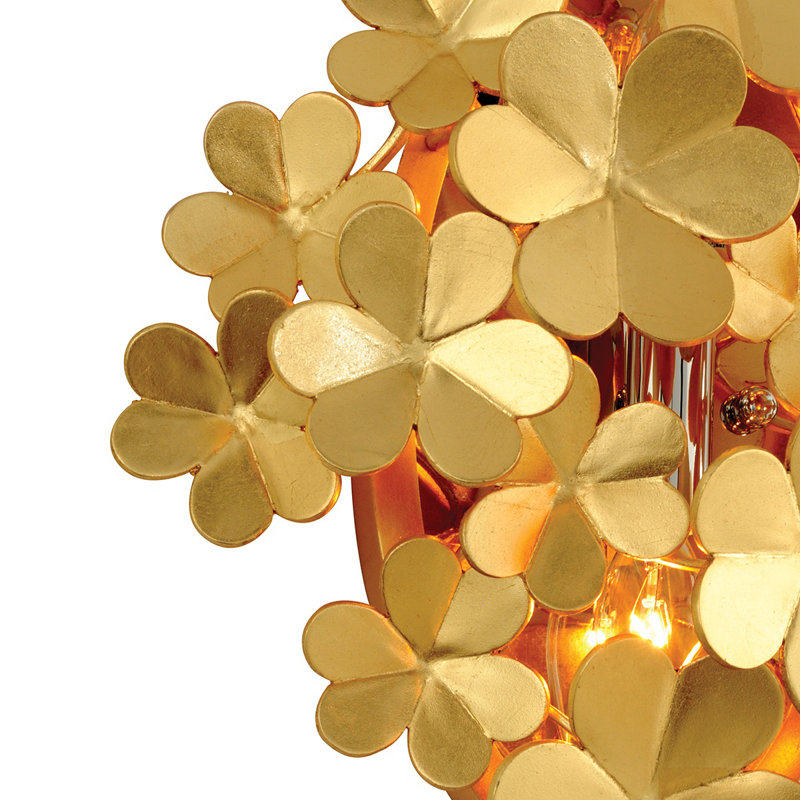 Gigi 2 Light Wall Sconce, Gold Leaf