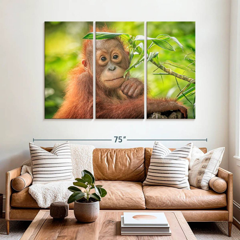 Brampt Leaf Munching Orangutan, 42" H x 65" W