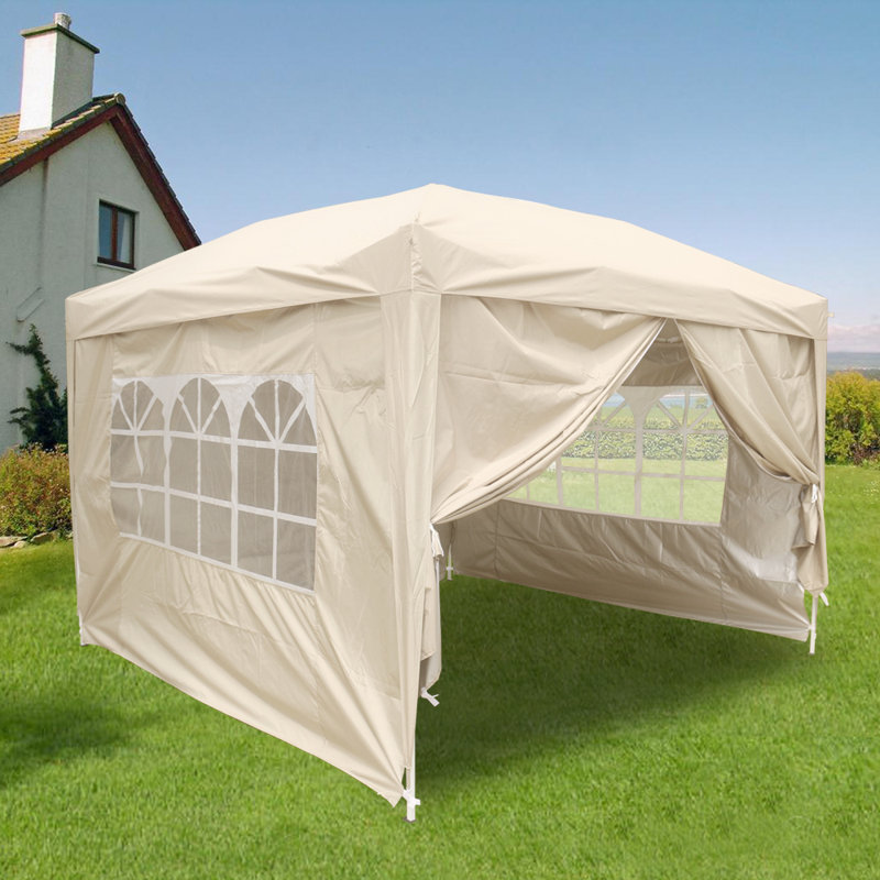 Isgro 3m x 3m Metal Pop-Up Gazebo, Beige