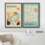 Reproduction d'art classique classique bleu sarcelle abstrait Mid-Century-71660107-71660106