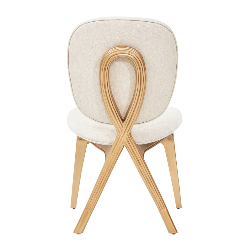 Camellia Field Vanity Chair - Linen/Antique Gold