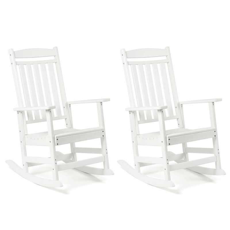 Chaise berçante d'extérieur en plastique, Blanc