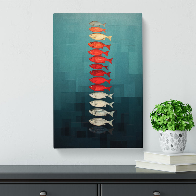 Fish Minimalism - Wrapped Canvas Print, 60cm H x 40cm W x 3cm D