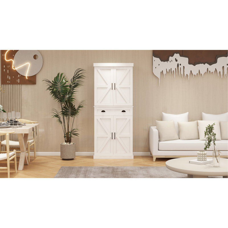 Armoire de cuisine polyvalente avec plusieurs options de rangement et un design élégant