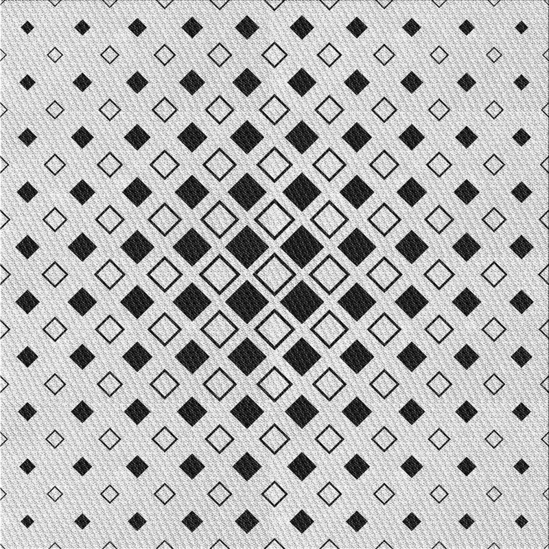 Tapis noir/gris à motifs, Carré 6 pi