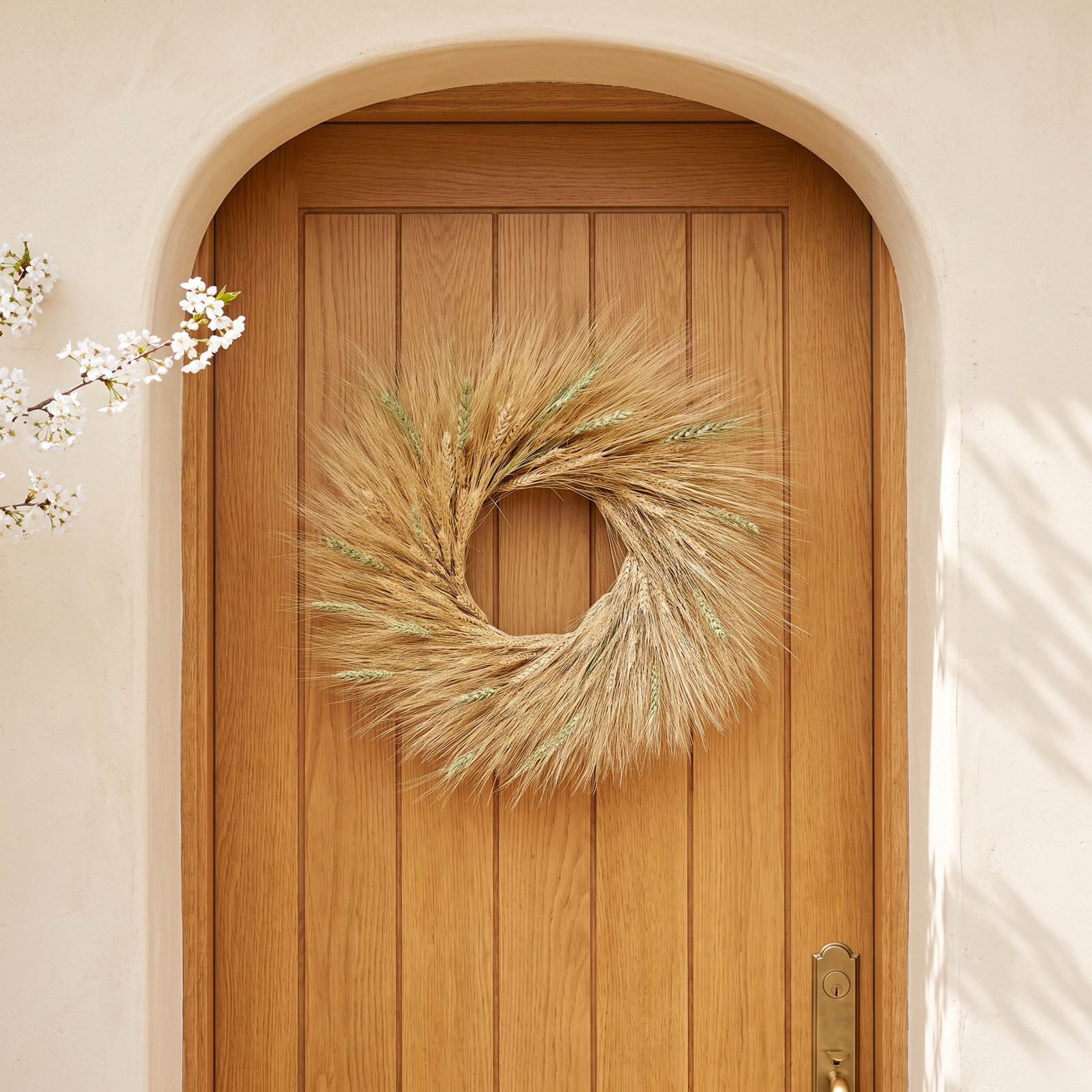 Persevered Sunwashed Wheat 22" Fall Wreath