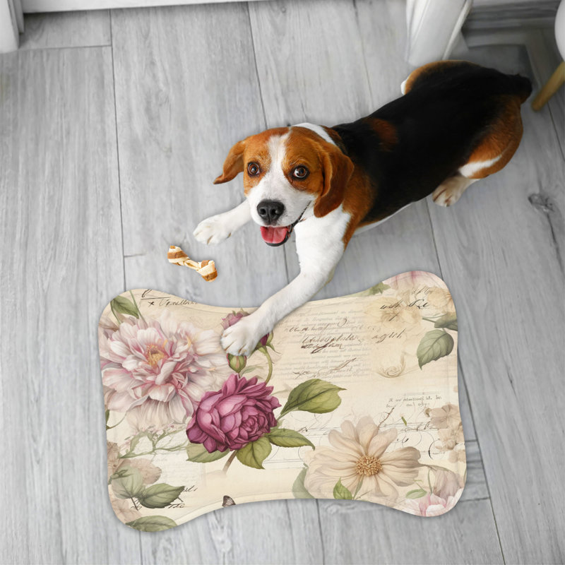 Blooming Text - Tapis d'alimentation en os 1 pièce