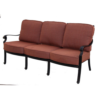 Berenice 72'' Wide Metal Patio Sofa with Cushions