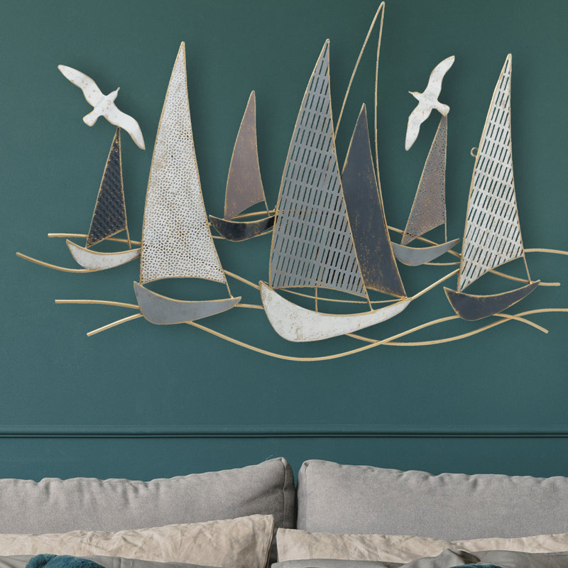 Regatta Sailboat Wall Sculpture, 42.5"