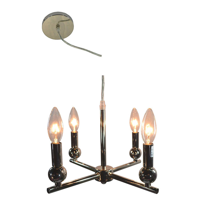Goku 4 - Light Classic / Traditional Chandelier, Polished Nickel
