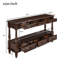 Console vintage en bois massif avec plusieurs tiroirs et tablette-129231130