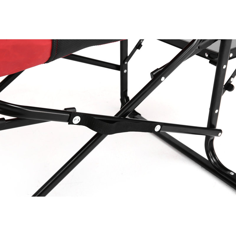 Camping Directors Folding Chair - Heavy Duty Portable With Side Table For Trip Red Sport, Red