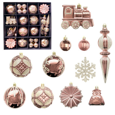 60 ensembles de pendentifs de Noël en forme de boules en plastique galvanisées pour Noël